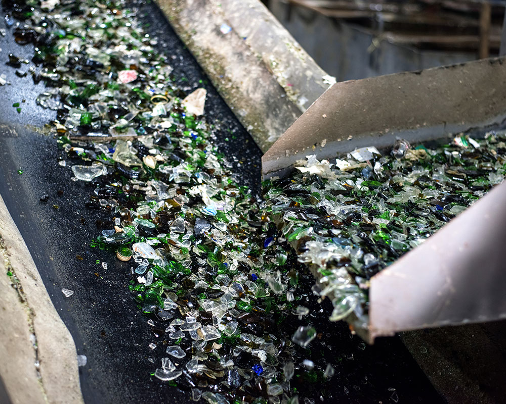 Vidrio reciclado