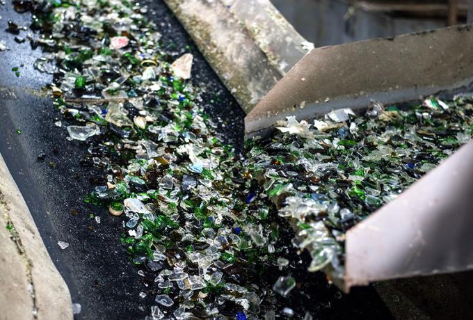 Vidrio reciclado