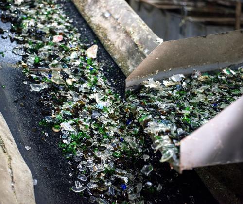 Vidrio reciclado